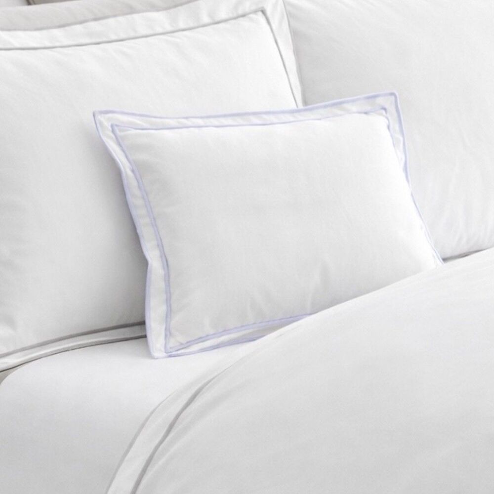 Ralph Lauren Pillow 12x16 Blue Cornflower Border Sateen Accent Decor
